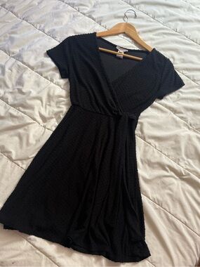 Rolla Coster Black Short Sleeve Wrap Mini Dress